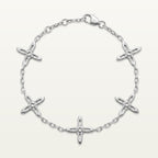 Ovis & Co. Celestial Armband Silber – Edelstahlarmband mit 5 filigranen Kreuz-Anhängern, designed in Frankfurt