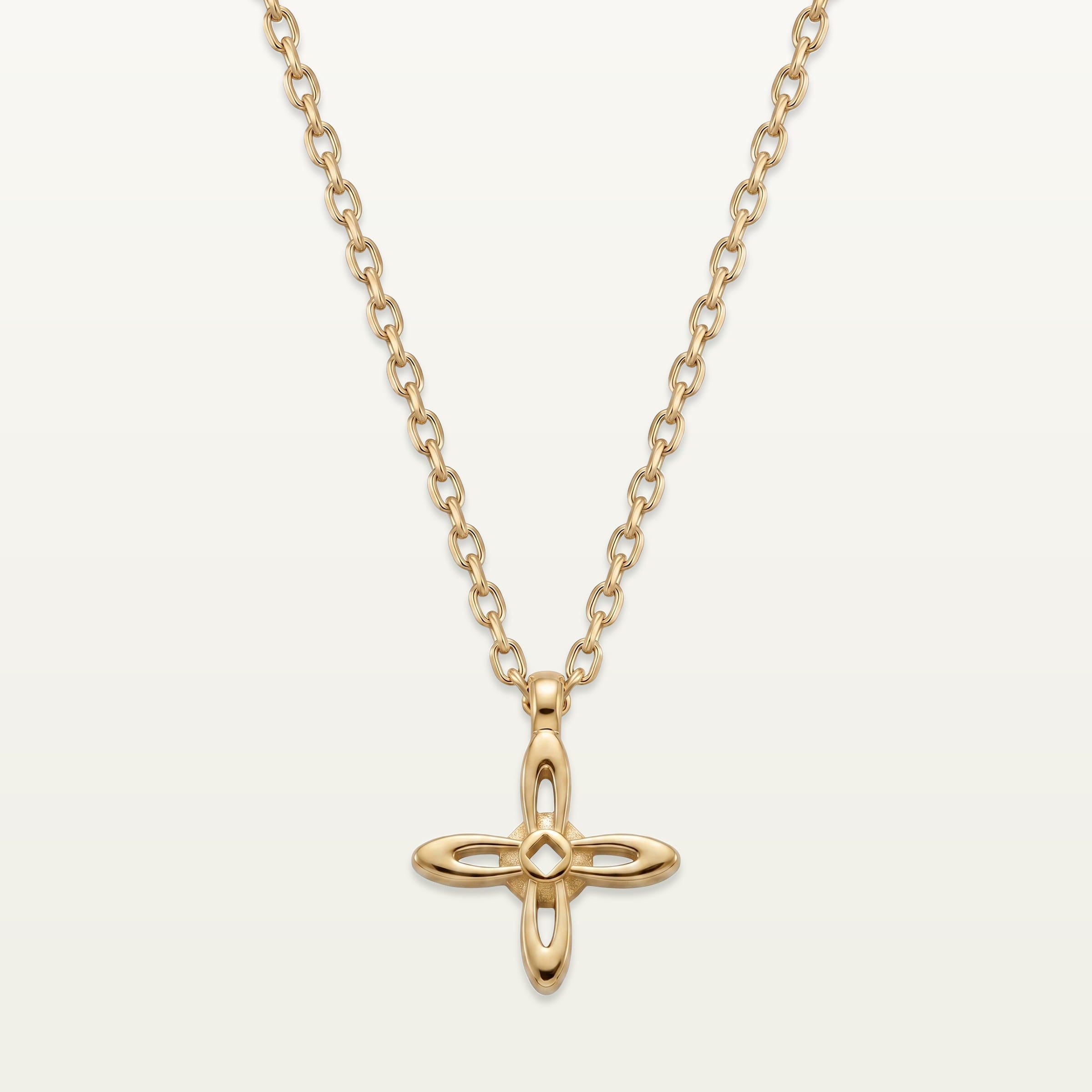 Ovis & Co. Celestial Kette Gold – Edelstahlkette mit filigranem Kreuz-Anhänger, langlebige Veredelung, designed in Frankfurt