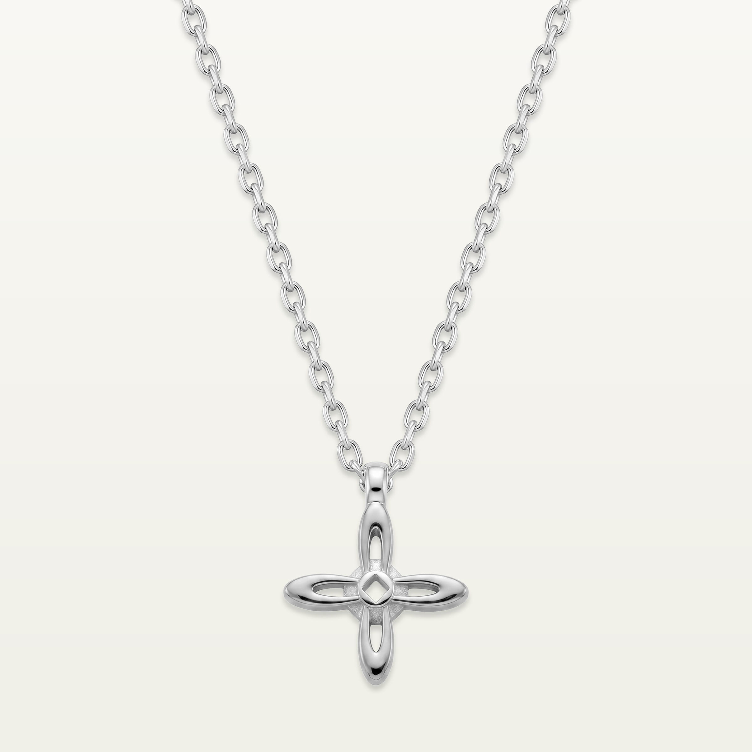 Ovis & Co. Celestial Kette Silber – Edelstahlkette mit filigranem Kreuz-Anhänger, designed in Frankfurt