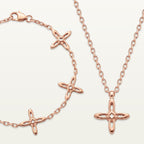 Ovis & Co. Celestial Set Roségold – Edelstahl-Armband mit 5 Anhängern und Kette mit 1 Anhänger im Matching-Look, langlebige Veredelung, designed in Frankfurt